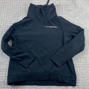 Calvin Klein Jeans Mock Neck Sweater Women Medium M Black Pullover Sweatshirt
